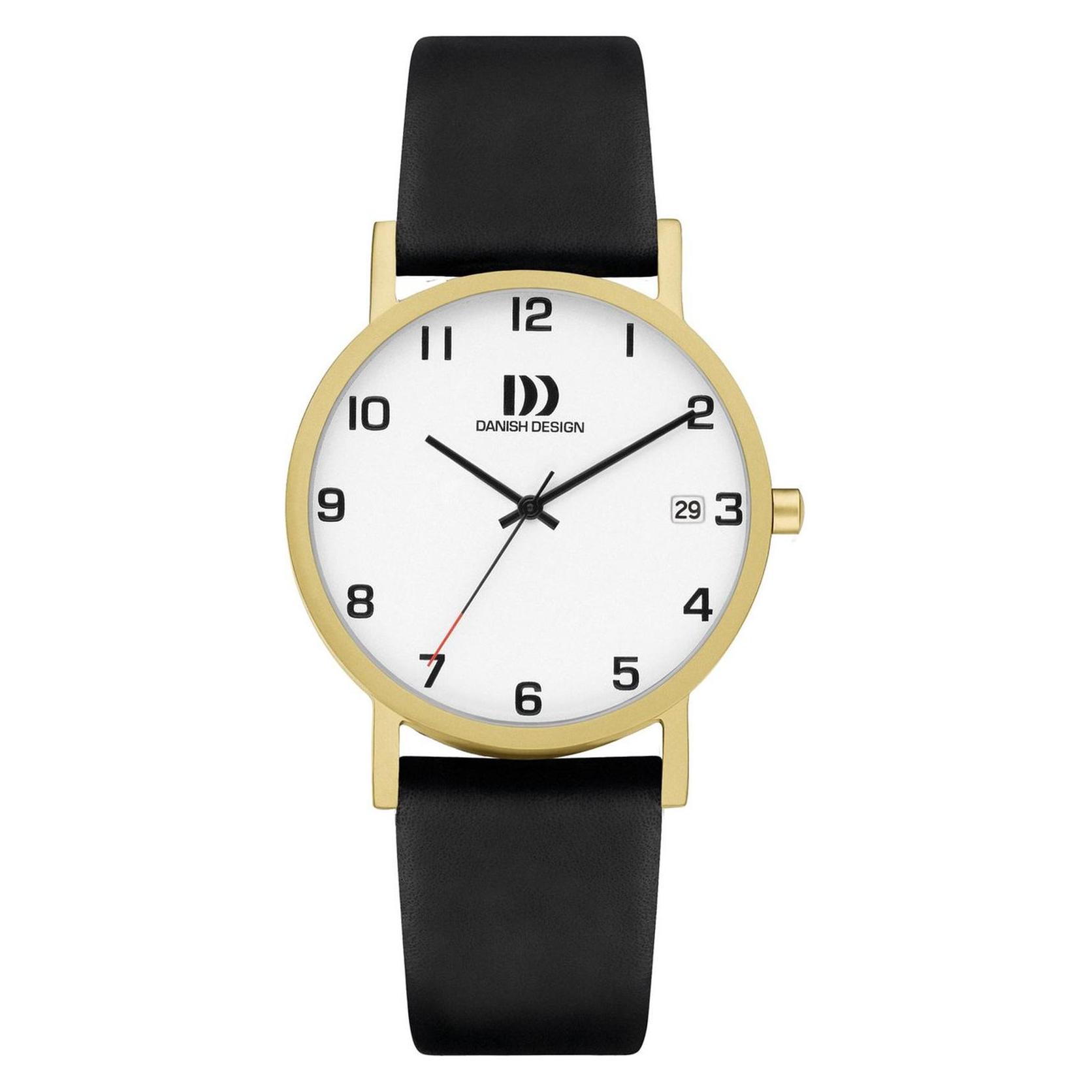 Danish Design, Horloge, Dänisches Design Rhein NMBRs Satin Gold Date Medium IQ81Q199, Goud, (Analoog Horloge, 35 mm)