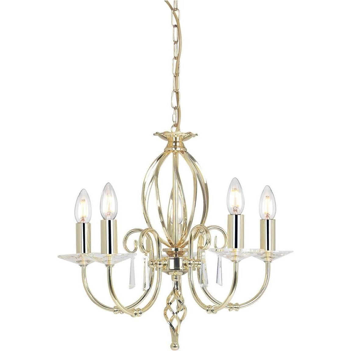Elstead Lighting, Kronleuchter, Aegean Kronleuchter E14 5-fach Poliertes Messing (48 cm)
