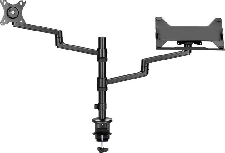 Actual product image Goobay Deluxe monitor mount with laptop arm, black (Ground, 32", 8 kg)