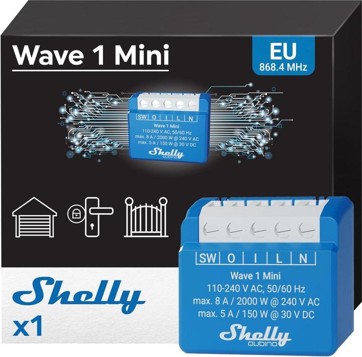 Produktbild Shelly Qubino Wave 1 Mini (Schaltaktor)