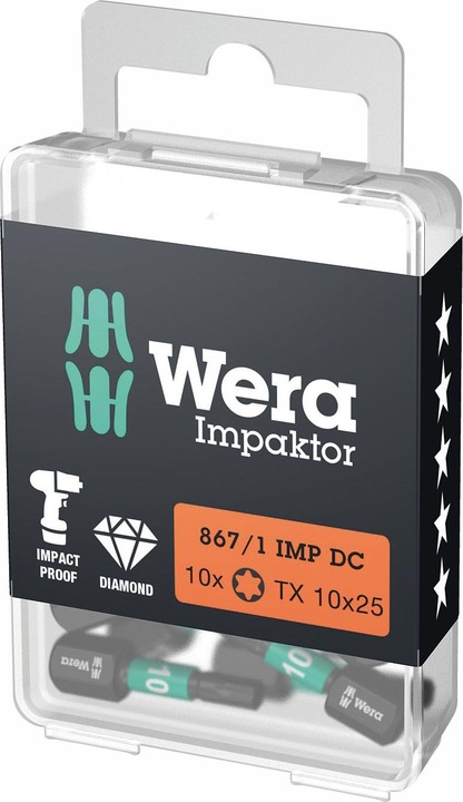 Actual product image Wera 867/1 IMP DC TX 10 x 25 mm DIY-Box (T10)