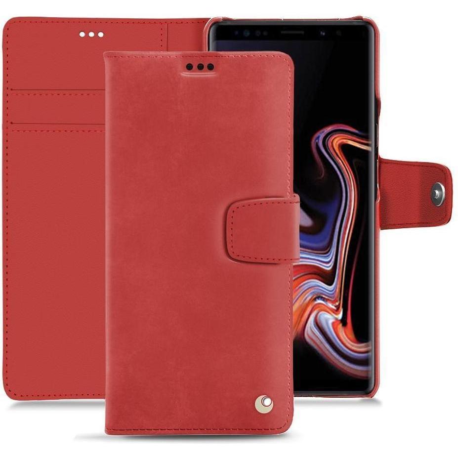 Noreve Lederschutzhülle Wallet (Samsung Galaxy Note 9), Smartphone Hülle, Rot