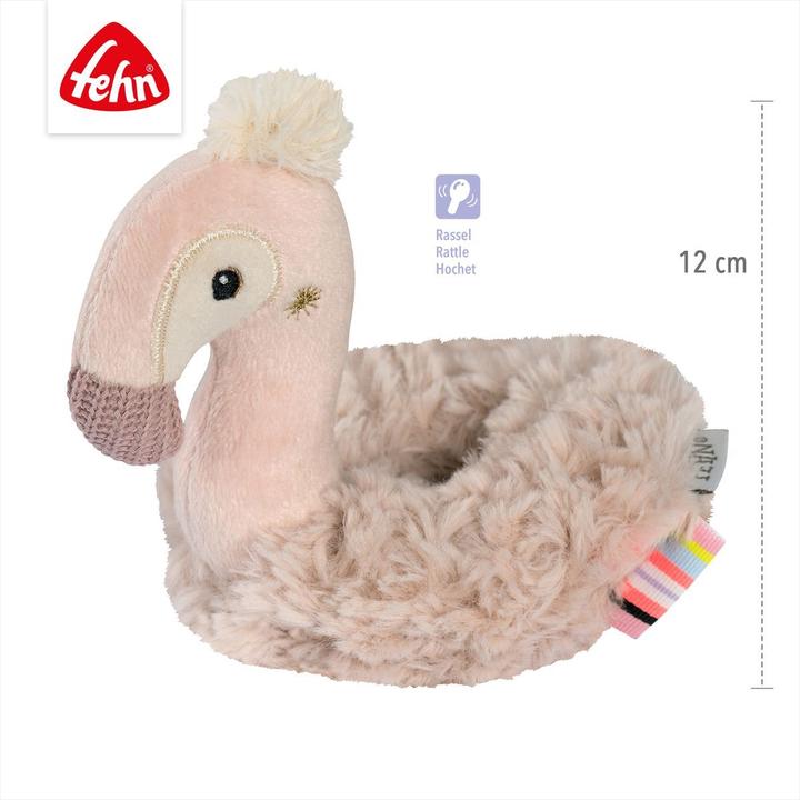Actual product image Fehn Ring-Greifling Flamingo, Material: Polyester, Plüsch