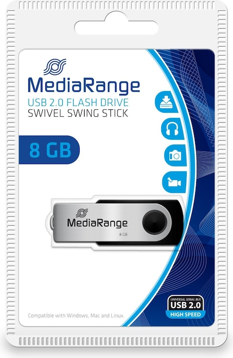 Image du produit MediaRange Memory Stick MR908 (8 Go, USB-A, USB 2.0)
