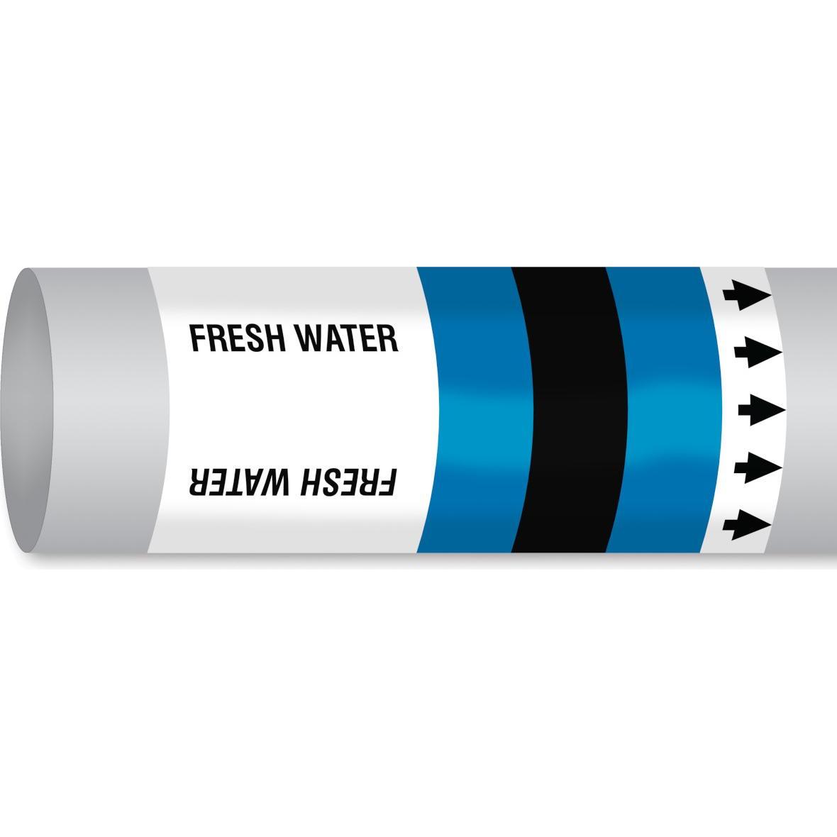 Brady, Segnaletica di sicurezza, B-7541, ISO 14726 IMO Pipe markers - Fresh Water (acqua dolce per uso sanitario)