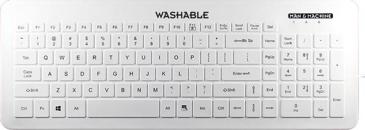 Actual product image Man & Machine Europe manmachi man&machine keyboard very cool flat hygienickeyboard.white.104keys.en (DE, Cable)