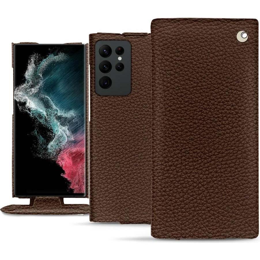 Thumbnail - Noreve Lederschutzhülle vertikal (Samsung Galaxy S22 Ultra), Smartphone Hülle, Braun
