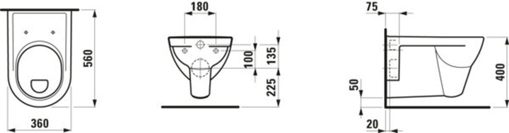 Produktbild Laufen Wand-WC PRO Flachspüler, 6 l bahamabeige
