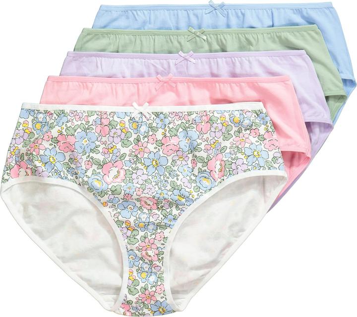 Produktbild Ulla Popken Midislips, 5er-Pack, Blüten/ einfarbig (54, 56, 5er Pack)