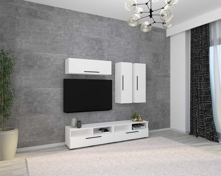 Produktbild VCM TV Lowboard Fernsehschrank Schrankwand Wohnzimmer Anbauwand Wohnwand Arila XL (190 x 40 x 200 cm)