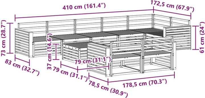 Produktbild vidaXL Outdoor-Sofa