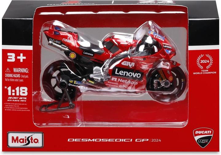 Image du produit Maisto MotoGP 1/18 Ducati Lenovo #1 Bagnaia 2024