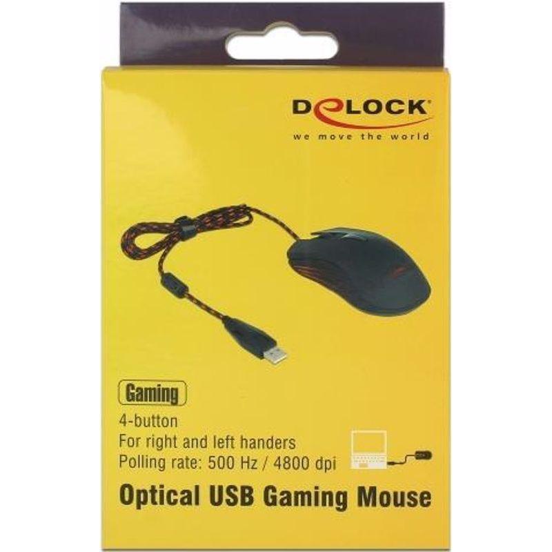 Thumbnail - Delock Optical 12531 (Kabelgebunden), Maus, Rot, Schwarz