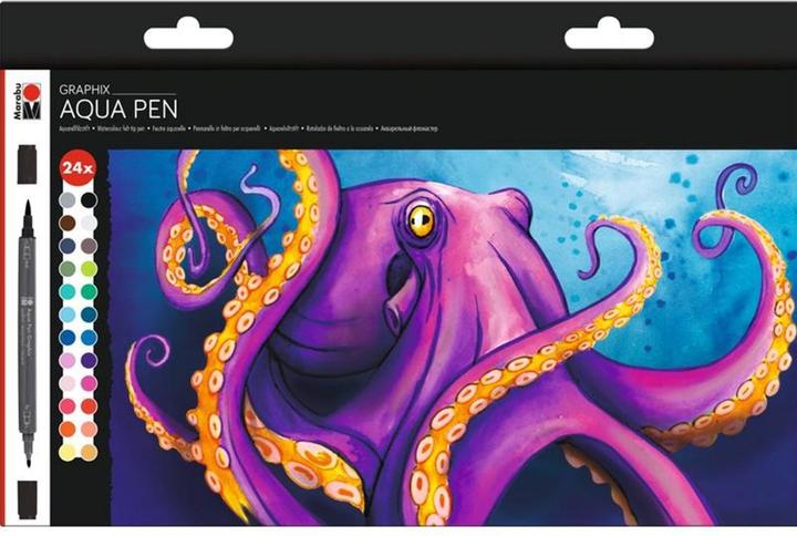 Image du produit Magni 0145000000106 - Aqua Pen Graphix, Octopy, Set de 24 feutres aquarellables aux couleurs brillantes (24 x)