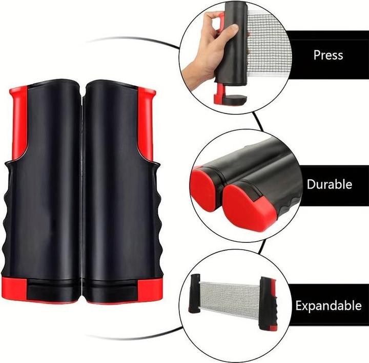 Actual product image PhoneLook Semi-professional ping-pong game set with 6 balls, 2 ping-pong rackets and extendable net