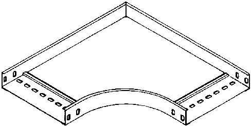 Actual product image Niedax NIE RES35.300 Arch 90Â° 35x302mm with ungel.en side rails bandverz. (3.50 cm)
