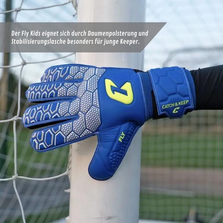 Actual product image Catch & Keep Fussballhandschuhe Fly Kids Blue Soul Gr. 6 Torwart Goalie Handschuhe (6)