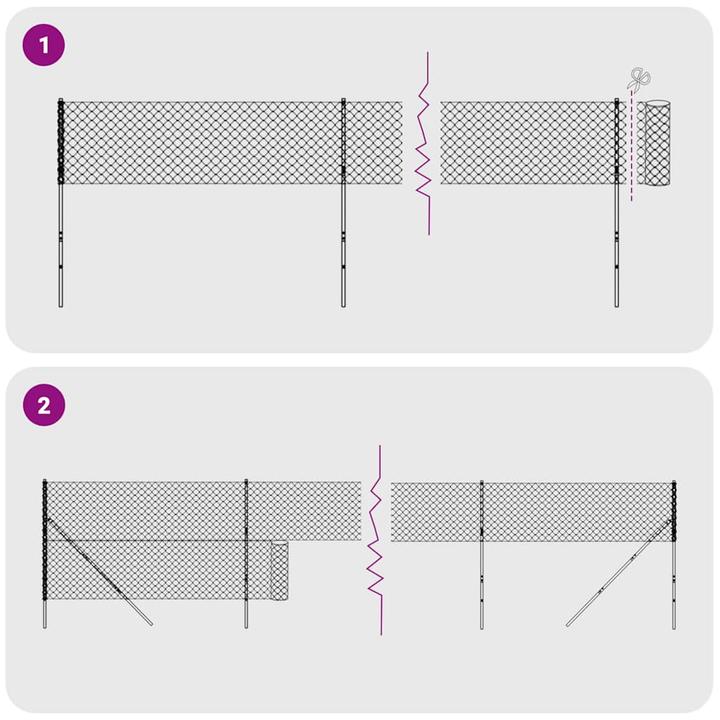 Image du produit vidaXL Maschendrahtzaun Anthrazit 2,2x25 m Verzinkter Stahl