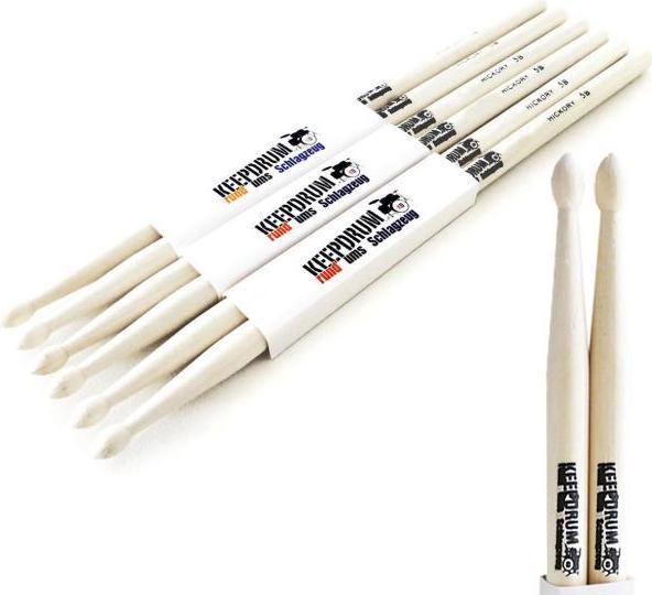 keepdrum 5B Hickory Drumsticks 3 Paar (Schlagzeug)