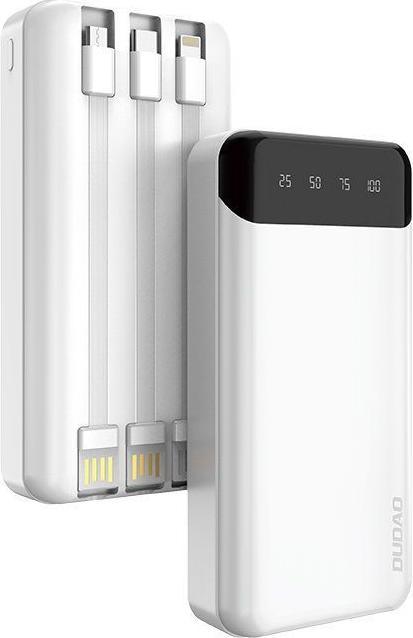 Dudao capacity powerbank with 3 built-in cables 20000 mAh Type C USB + micro USB + white light ( K6Pr (20000 mAh, 10 W, 74 Wh)