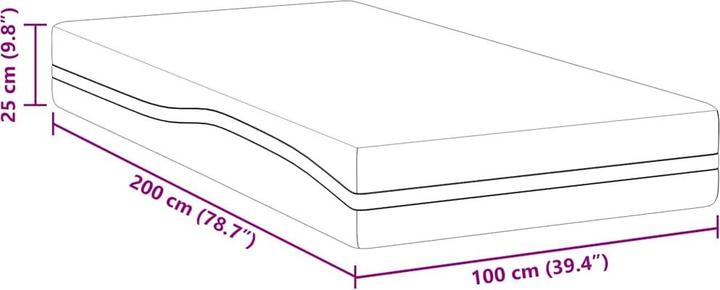 Produktbild vidaXL Memory-Schaum-Matratze (Schaumstoffkern, 100 x 200 cm)