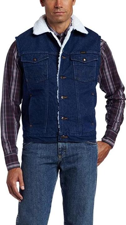 Actual product image Wrangler Sherpa Lined Denim Vest (M)