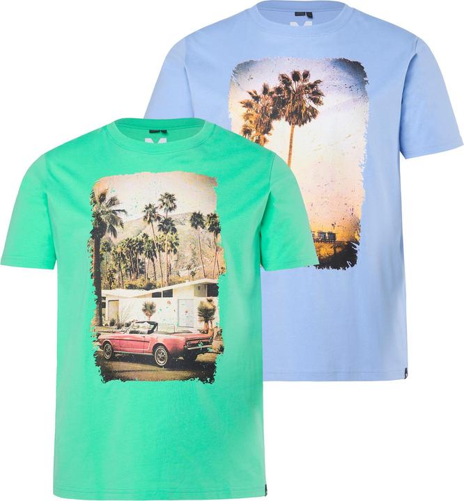 Produktbild Men+ T-Shirts, 2er-Pack, Halbarm, Print, Rundhals (L)