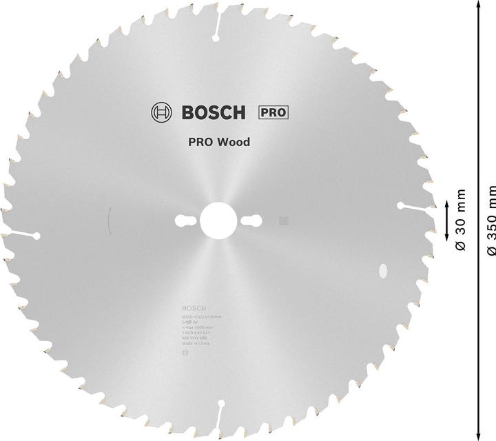 Actual product image Bosch Professional Zubehör PRO Wood circular saw blade, 350 x 3.5 x 30 mm