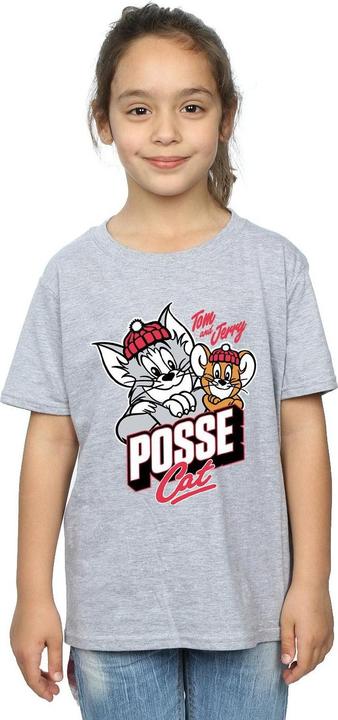 Actual product image Tom & Jerry Girls Posse Cat Cotton T-Shirt (140, 146)