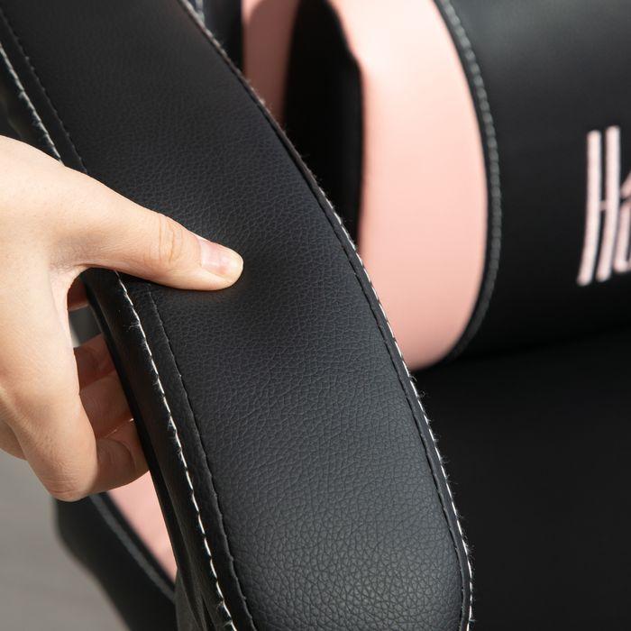 Produktbild Swisshandel24 Gaming-Sessel, Katzenohren, neigbar, ausziehbare Fussstütze, bis 120kg, Rosa/Schwarz