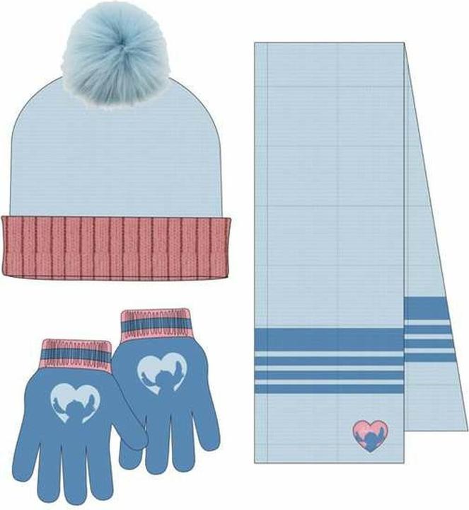 Immagine prodotto Stitch Mütze, Schal Und Handschuhe Hellblau 3 Stücke