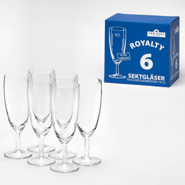 Produktbild Bormioli Rocco Royalty Sektgläser geeicht (16 cl, 6 Gläser, Sektgläser)