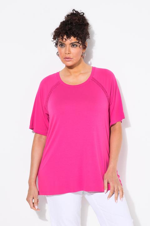 Produktbild Ulla Popken T-Shirt, Zierbänder, Classic, Rundhals, Halbarm (62)