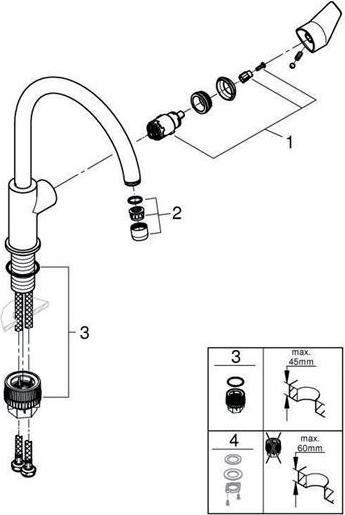 Actual product image Grohe Kchenarmatur mit Einhebelmischer BauEdge chrom glnzend 31367001