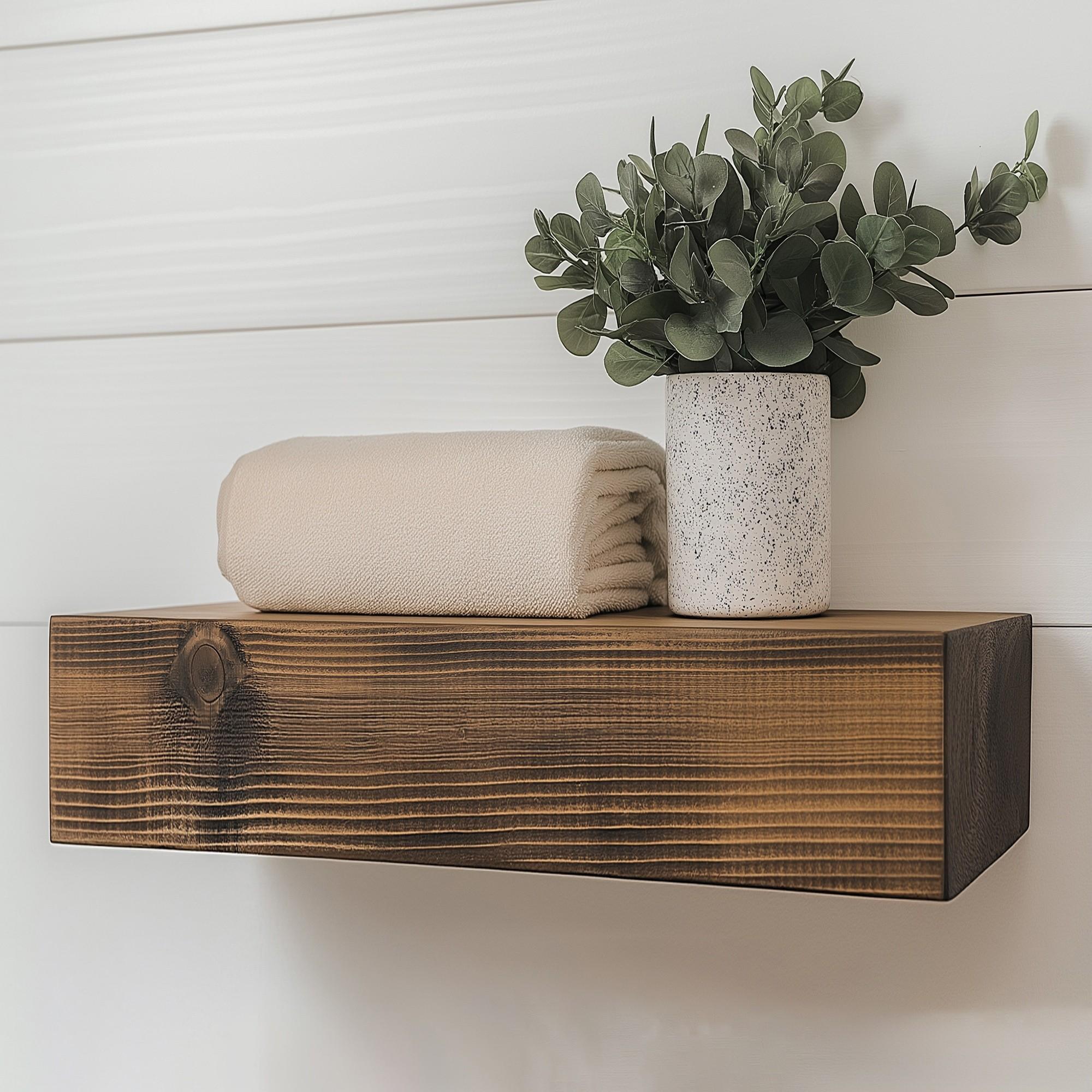 Hanah Home, Scaffale, Rafect Two Decorative Wooden Wall Shelf