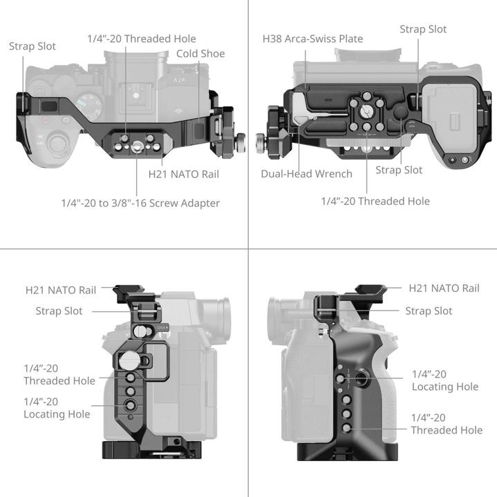 Actual product image SmallRig 6027 HawkLock Cage Kit for Sony Alpha 7 V / 7R V / 7 IV (Cage)