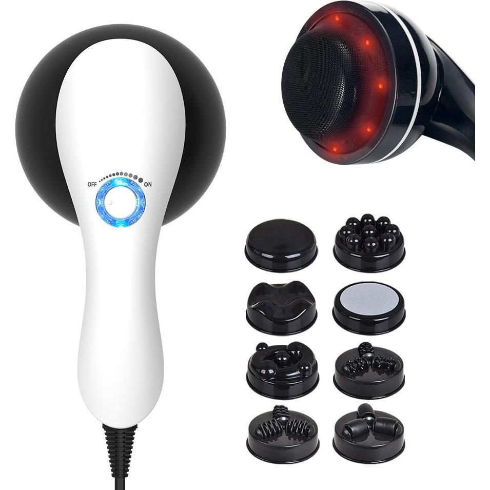 Extralink Veelkleurig Massagepistolen, Masażer Masażer Wyszczuplający Do Cellulitu Wibracyjny, 9 Końcówek (3 Stappen, 360 Min)