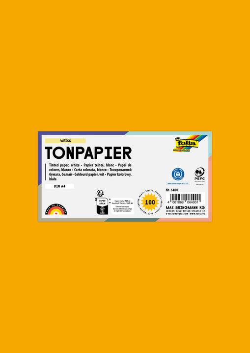Actual product image Folia Clay paper, DIN A4, 130 g/sqm, dark yellow (130 g/m², 100x)