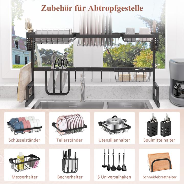 Produktbild Homcom Abtropfgestell Stahl Schwarz