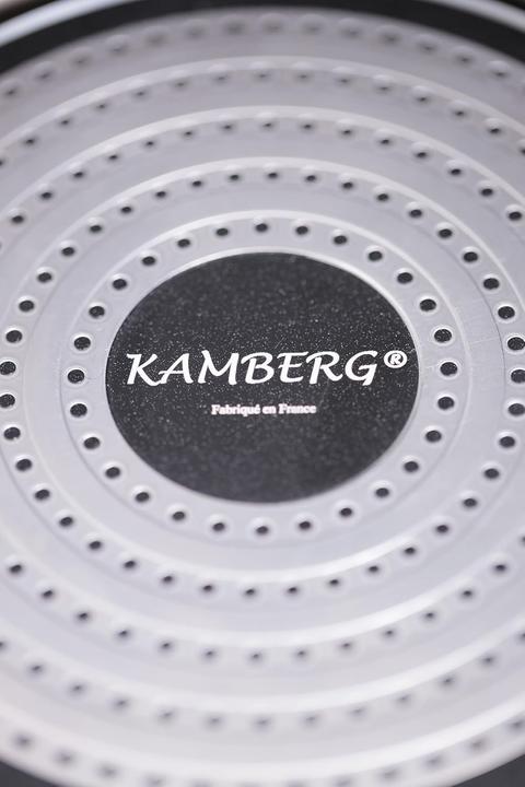 Actual product image Kamberg Cookware 22piece Induction Made in France PFOAPFAS free With 2 Pyrex lids 2028 cm (Frying pan, Pot, Aluminium)
