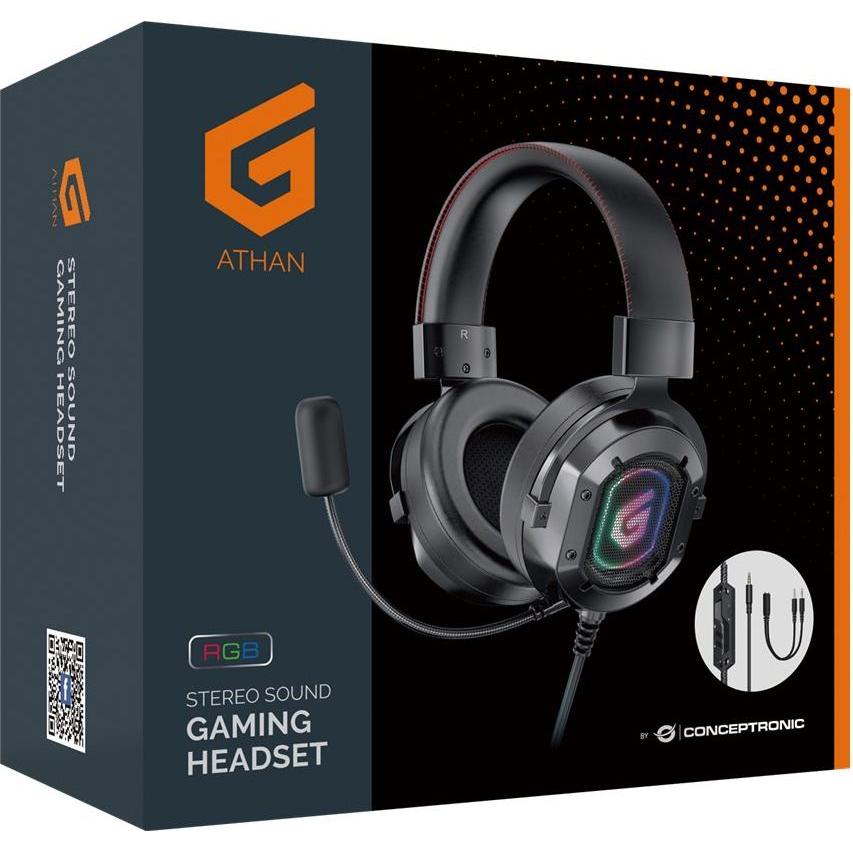 Thumbnail - Conceptronic Headset USB 2.2m Kabel,Mikro,Lautreg.,7.1sound (Kabelgebunden), Gaming Headset, Schwarz