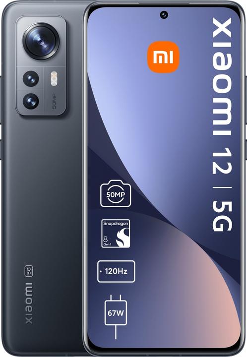 Image du produit Xiaomi 12 5G (256 Go, Grey, 6.28", Double SIM, 50 Mpx, 5G)