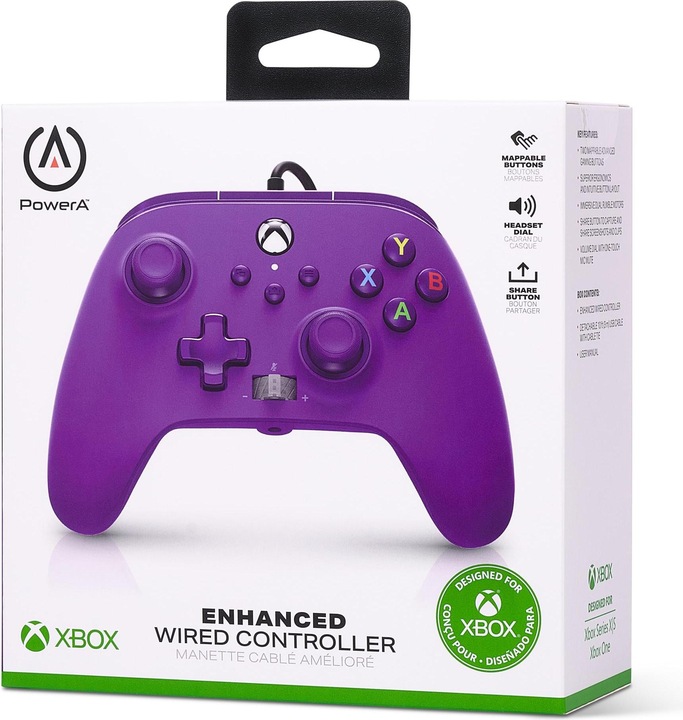 Actual product image PowerA Controller Wired Royal Purple (Xbox One/Series X/PC) (Xbox Series S, Xbox Series X)