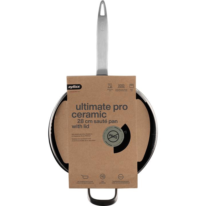 Produktbild Zyliss Bratpfanne mit Glasdeckel Ultimate Pro (28 cm, Bratpfanne, Edelstahl, Aluminium)
