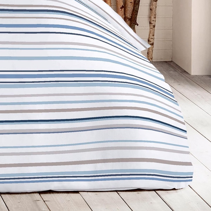 Image du produit Fleuresse Parure de lit en lin mélangé Provence Cassis Dilbeek bleu lin (Set de linge de lit, 155x200 cm + 80x80 cm)