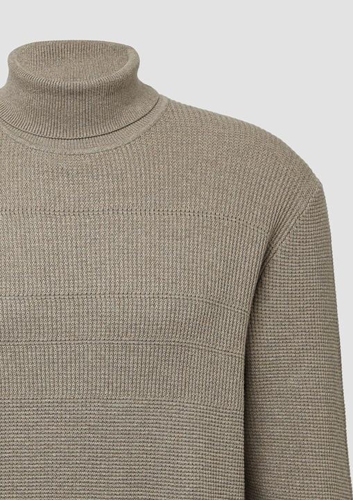 Actual product image s.Oliver Strickpullover Strukturmikx-Pullover aus reiner Baumwolle mit Rollkragen (L, S)
