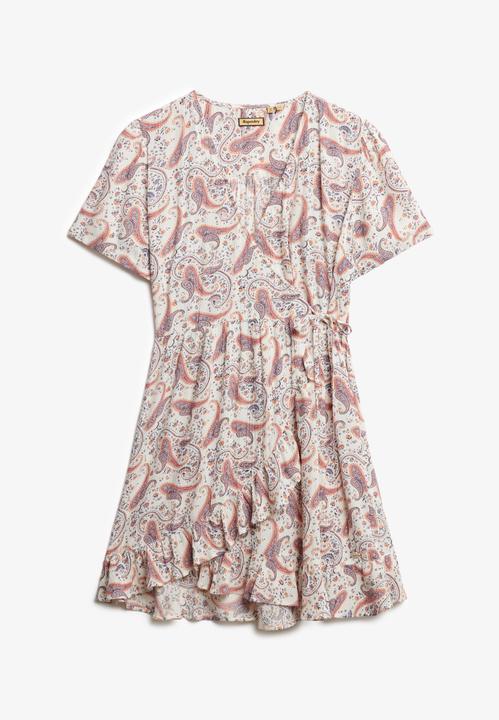 Image du produit Superdry Robe portefeuille courte imprimée à manches courtes (12XL)