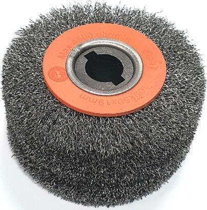 Globe Spazzola a disco, diametro 100x48 mm, in filo d'acciaio ondulato, con foro guidato da 19 mm