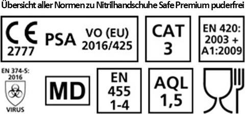 Produktbild Hygostar unisex Einmalhandschuhe SAFE PREMIUM weiss Grösse M 100 St. (M)