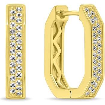 Brilio, Ohrringe, Silver - Gold-plated earrings with sparkling zircons EA1138Y